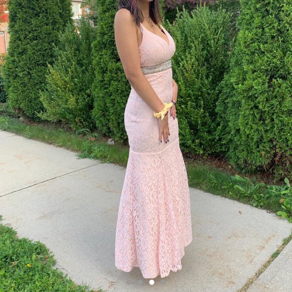 PINK LACE MERMAID DRESS - BRIDESMAID, PROM - Picture 3 of 4